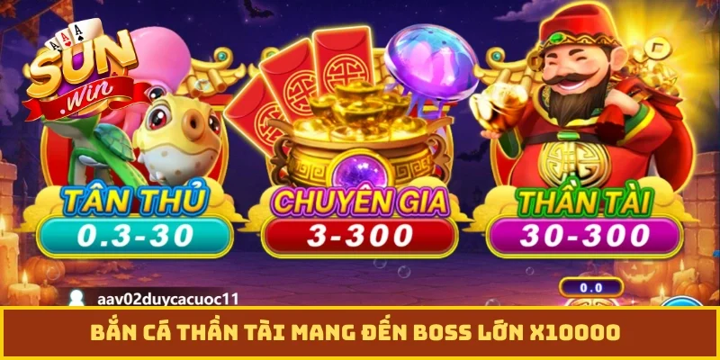 Bắn cá Thần Tài mang đến boss lớn x10000