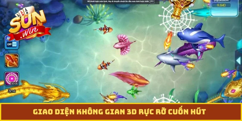 Giao diện không gian 3D rực rỡ cuốn hút