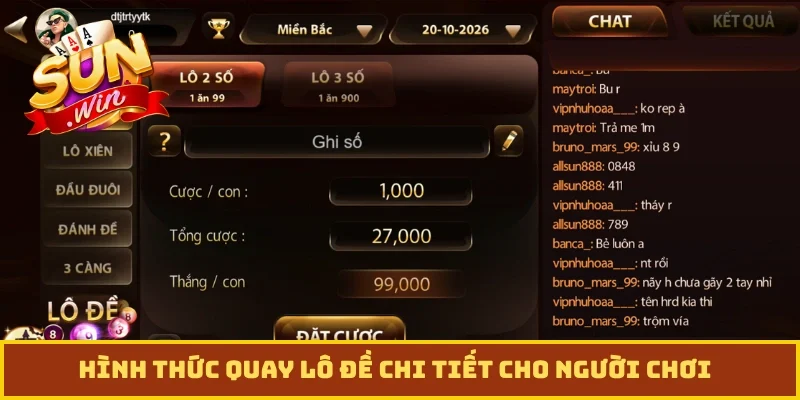 Hình thức quay lô đề chi tiết cho người chơi