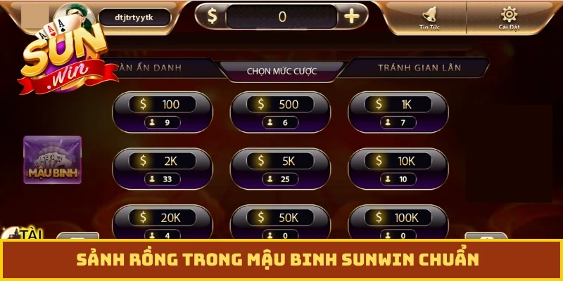 Sảnh rồng trong mậu binh Sunwin chuẩn