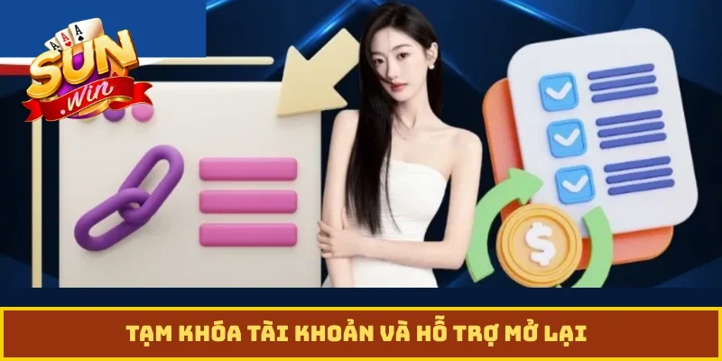 Tạm khóa tài khoản và hỗ trợ mở lại