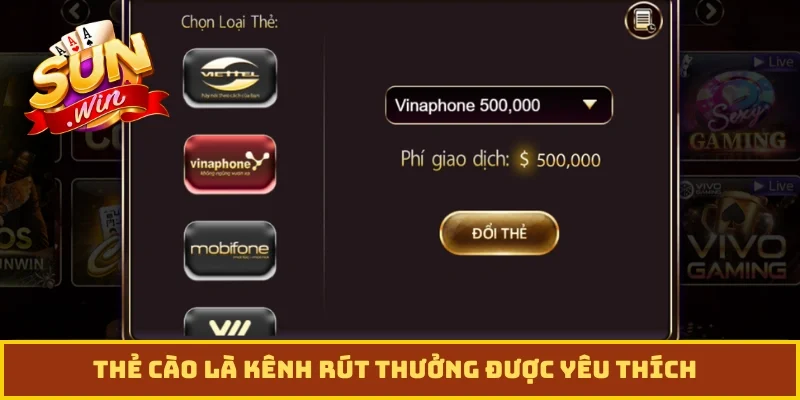 Thẻ cào là kênh rút thưởng được yêu thích
